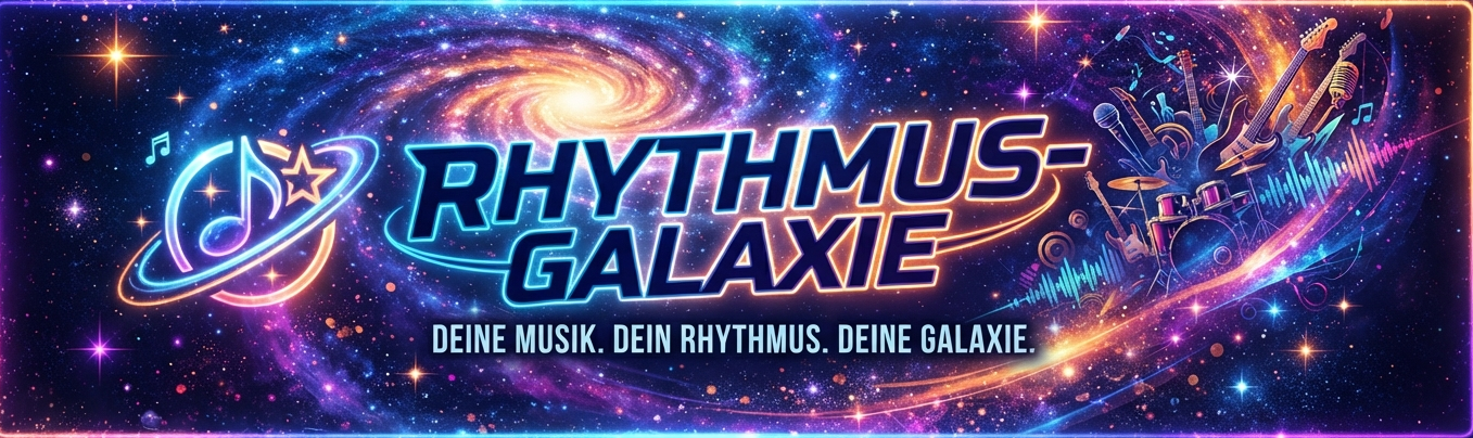Werbebanner für Rhythmus-Galaxie